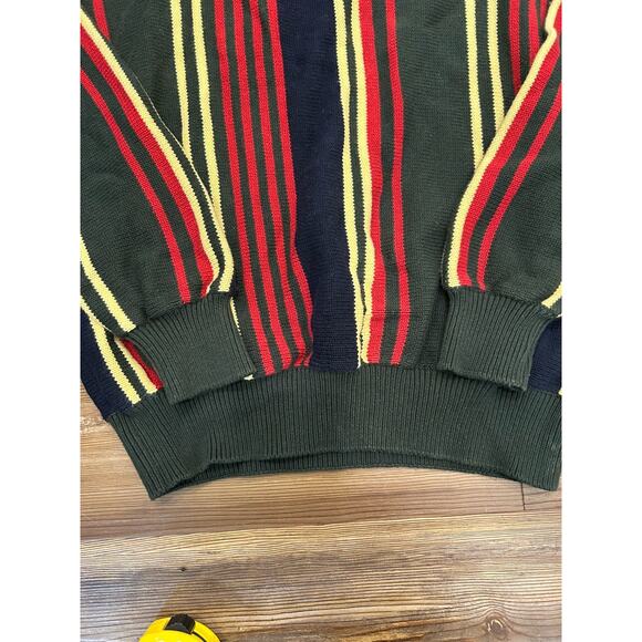 Vtg Saddlebread Stripes Pullover Crewneck Sweater Mens Sz Large 80's Grandpacore - Picture 3 of 11